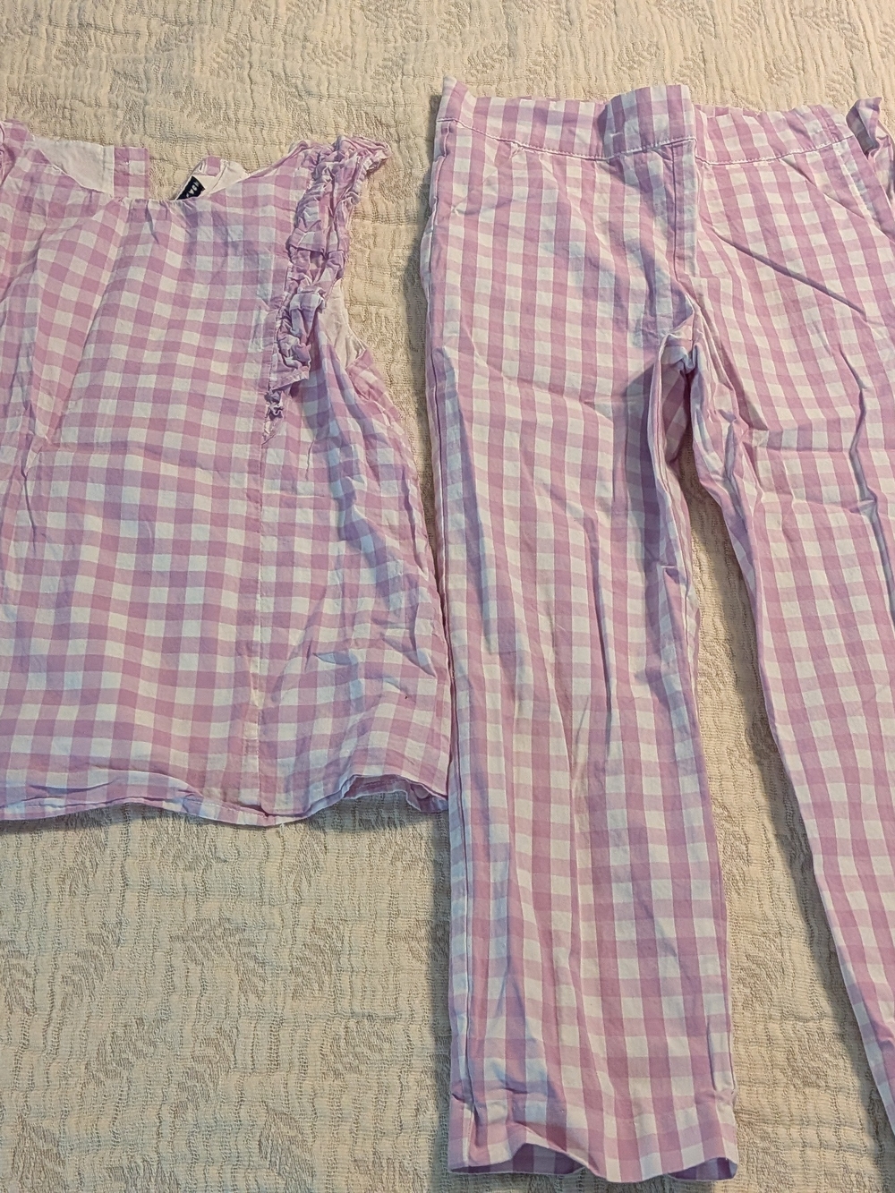 Janie and Jack Pink Gingham Pajama Set - Sleeveless Top & Pants